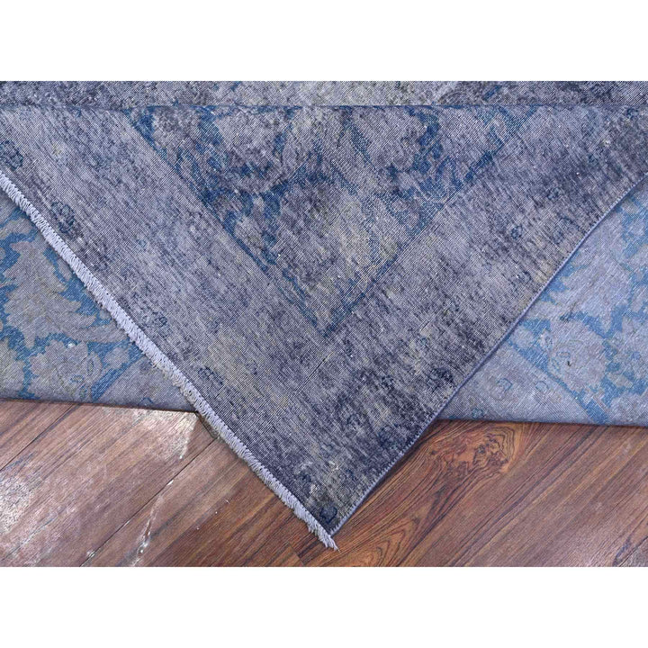 9'11" x 13'0" Vintage Hand Knotted Grey Wool Rectangle Oriental Rug - MOA10289480
