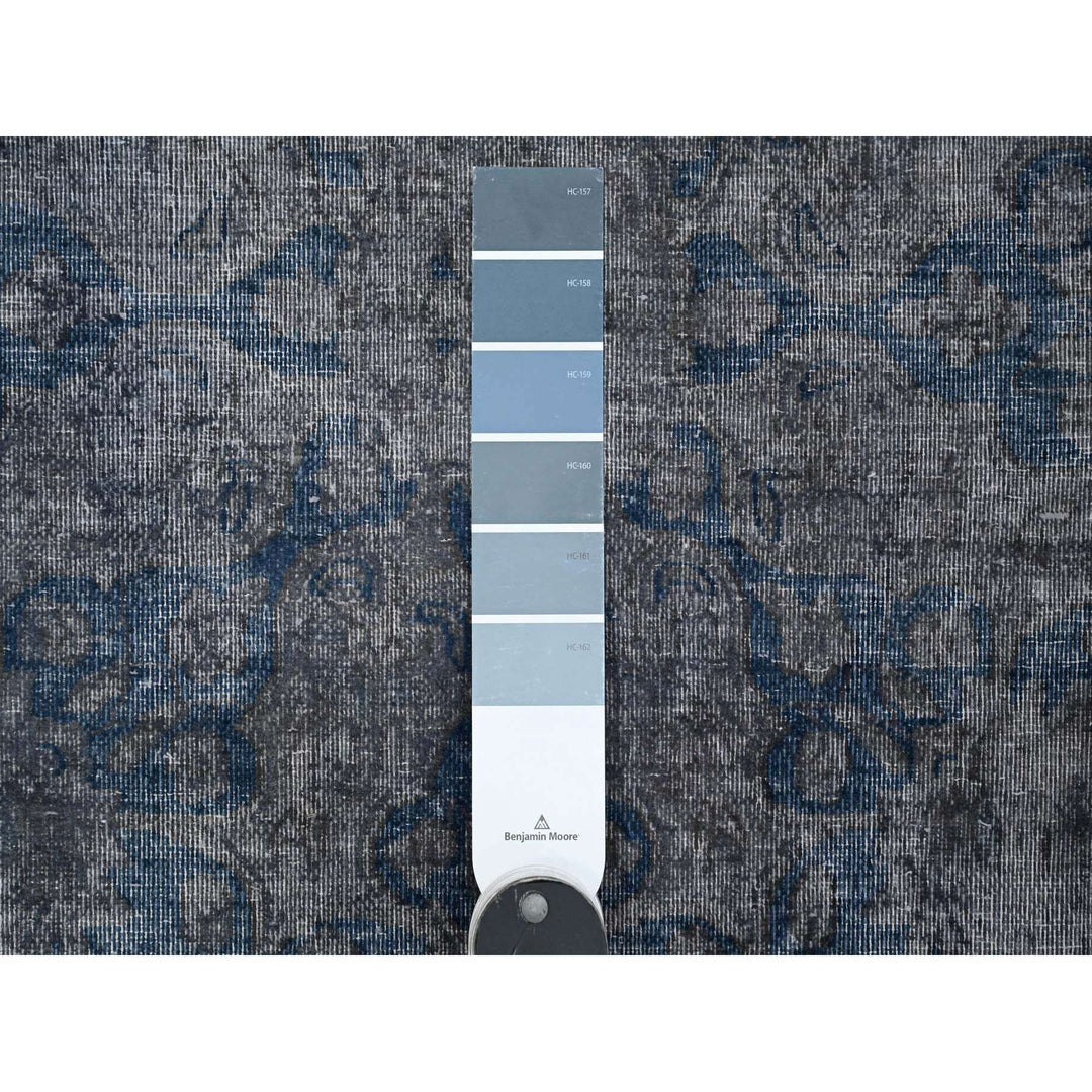 9'11" x 13'0" Vintage Hand Knotted Grey Wool Rectangle Oriental Rug - MOA10289480