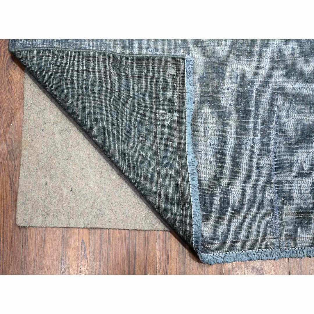 9'6" x 12'5" Vintage Hand Knotted Grey Wool Rectangle Oriental Rug - MOA10289481