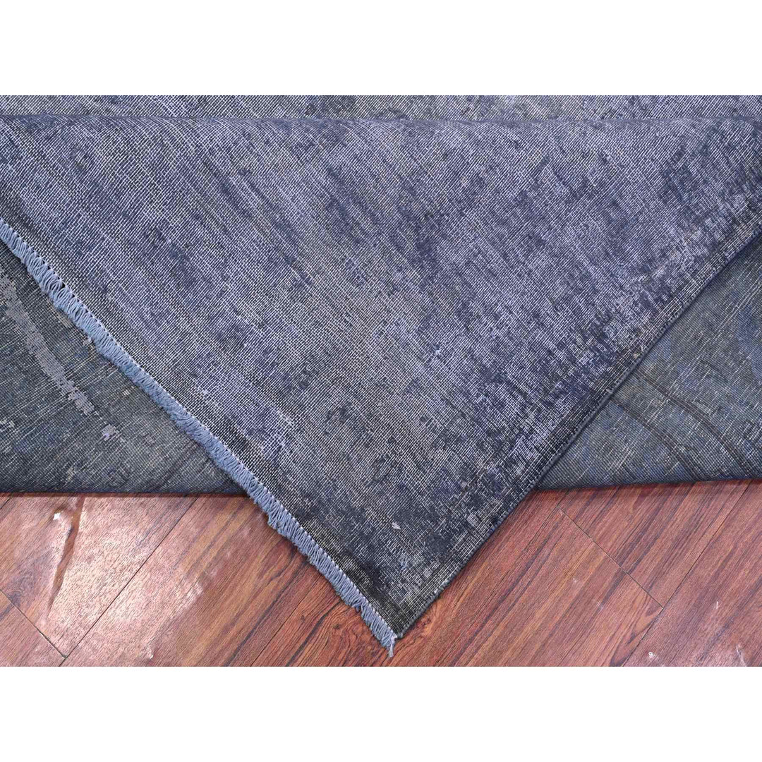 9'6" x 12'5" Vintage Hand Knotted Grey Wool Rectangle Oriental Rug - MOA10289481