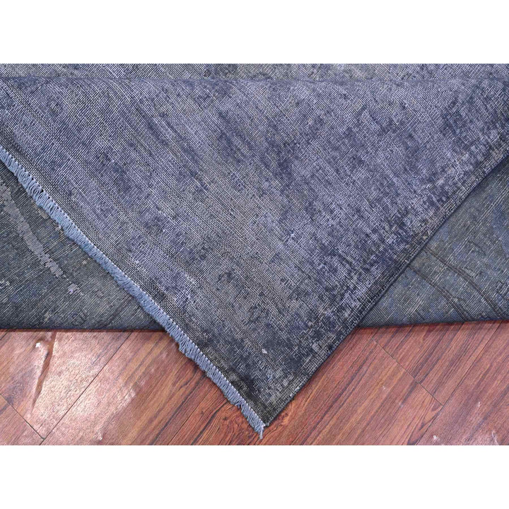 9'6" x 12'5" Vintage Hand Knotted Grey Wool Rectangle Oriental Rug - MOA10289481