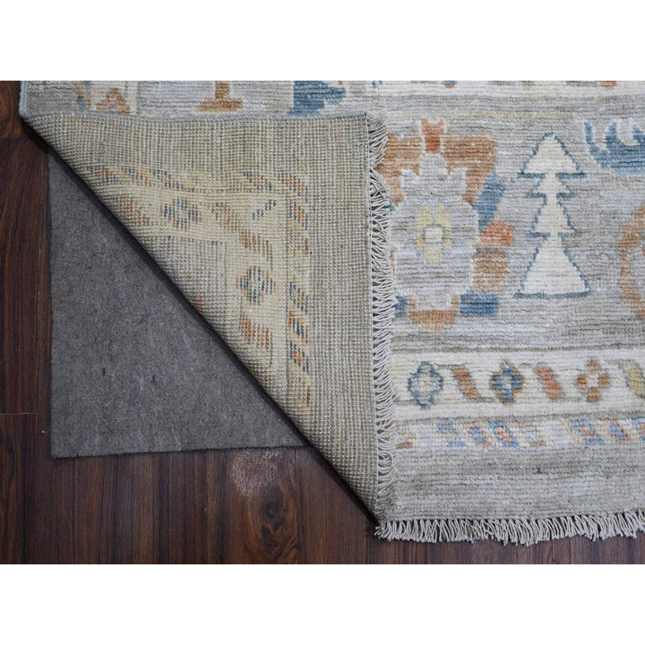 9'9" x 13'7" New Hand Knotted Grey Wool Rectangle Oriental Rug - MOA10289482