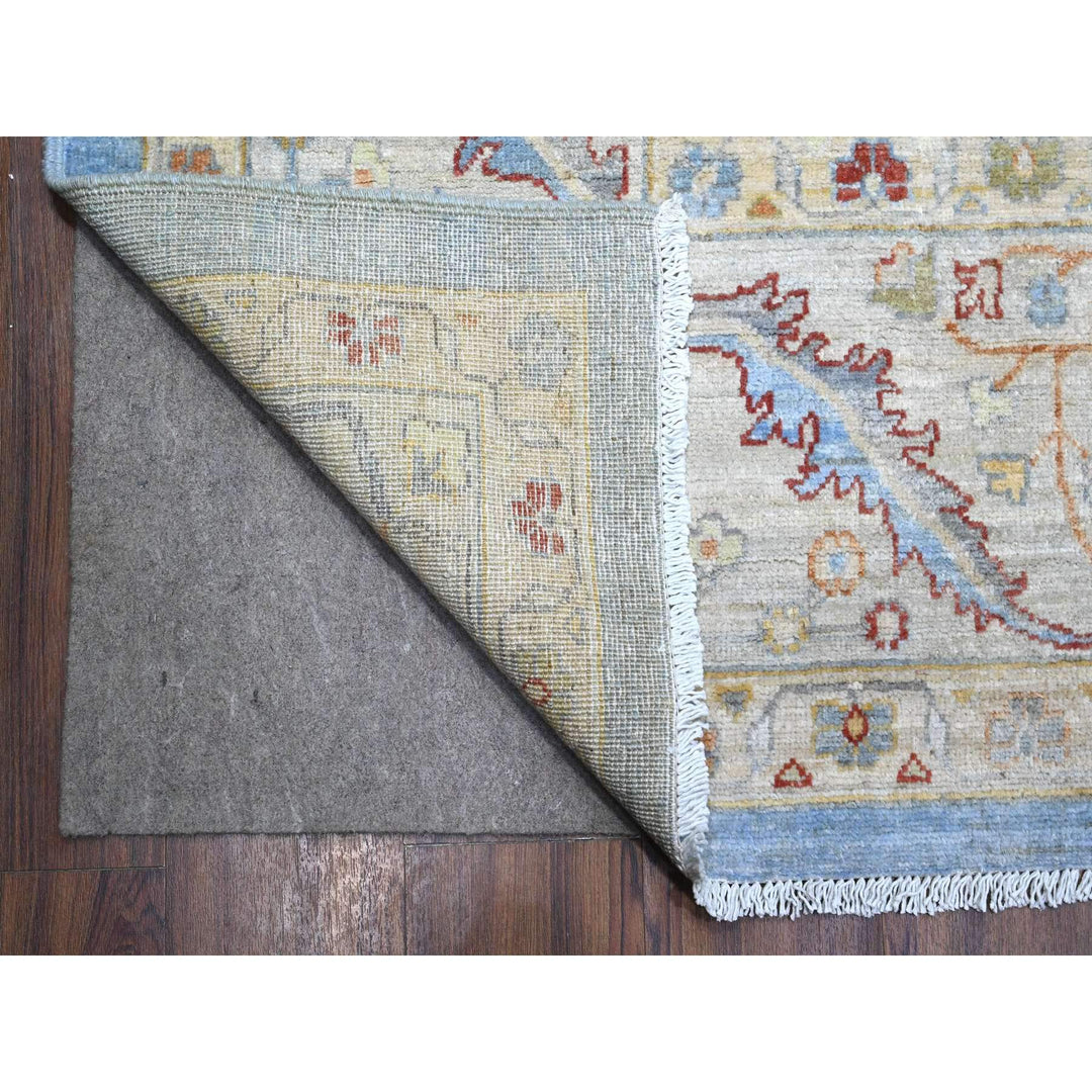 9'1" x 11'7" New Hand Knotted Blue Cotton Rectangle Oriental Rug - MOA10289488