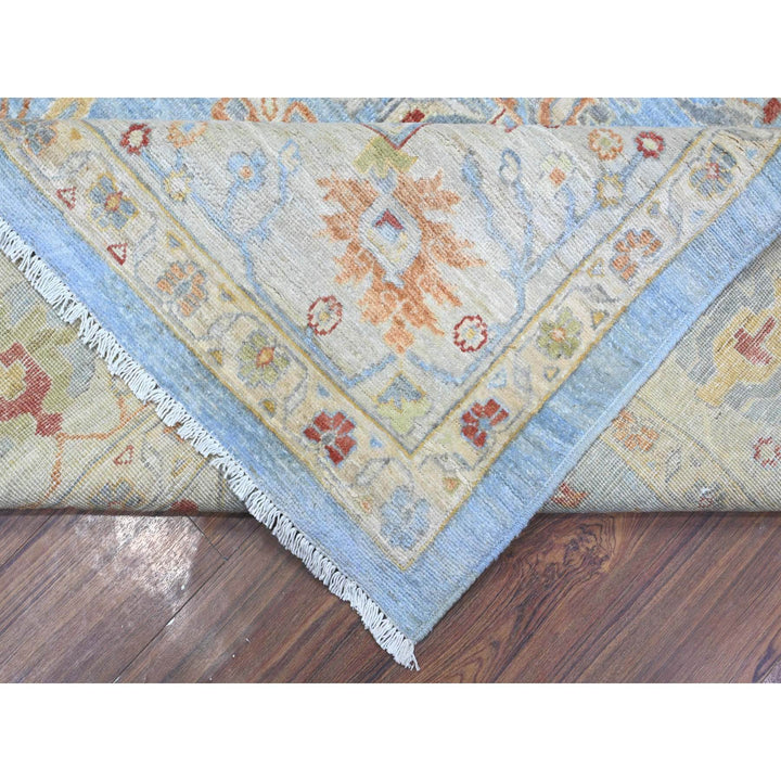 9'1" x 11'7" New Hand Knotted Blue Cotton Rectangle Oriental Rug - MOA10289488