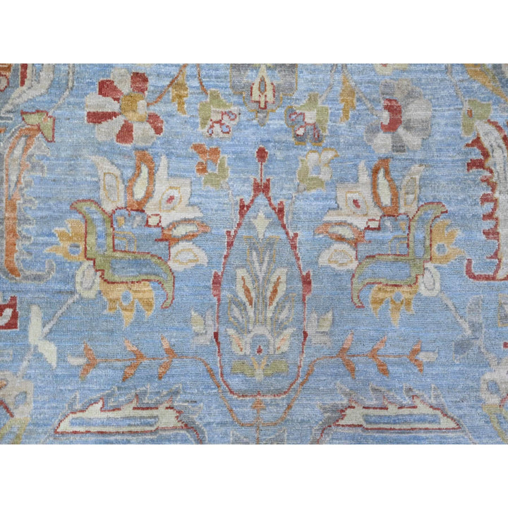 9'1" x 11'7" New Hand Knotted Blue Cotton Rectangle Oriental Rug - MOA10289488