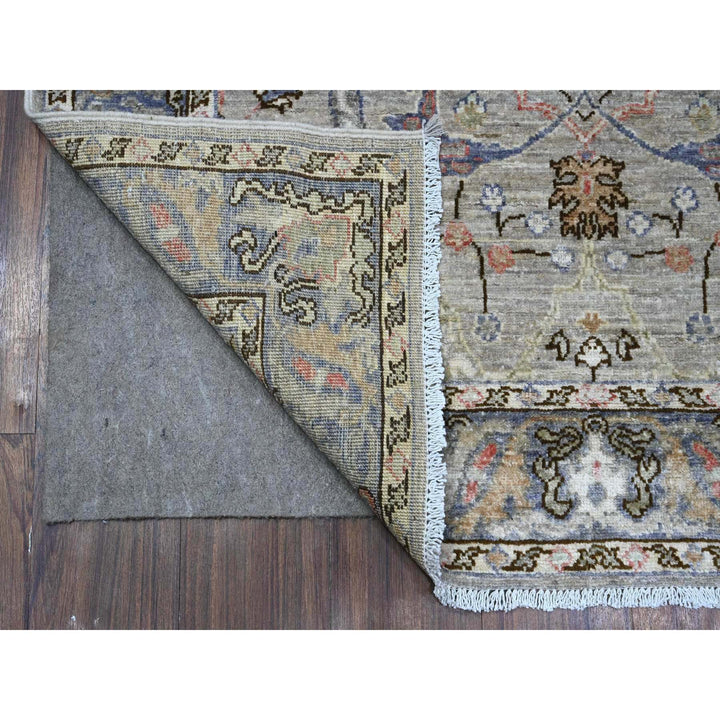 3'11" x 12'0" New Hand Knotted Grey Wool Runner Oriental Rug - MOA10289494