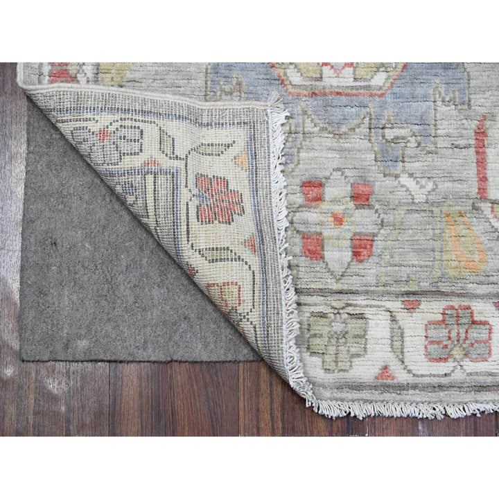 2'7" x 6'4" New Hand Knotted Grey Cotton Runner Oriental Rug - MOA10289497