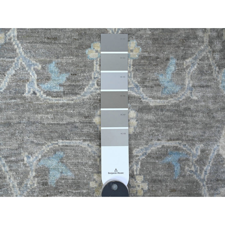 2'5" x 20'1" New Hand Knotted Grey Wool Runner Oriental Rug - MOA10289499