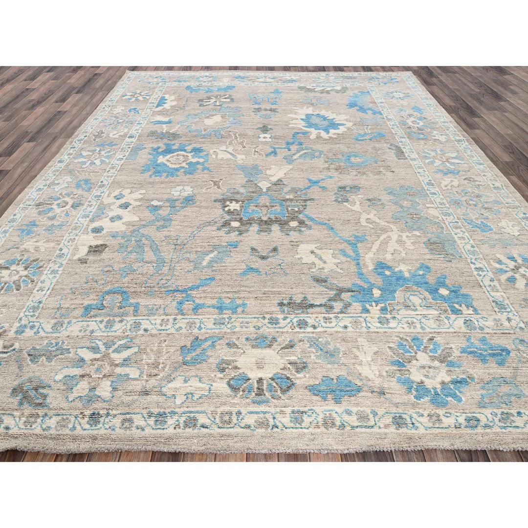 9'7" x 12'2" New Hand Knotted Brown Wool Rectangle Oriental Rug - MOA102894