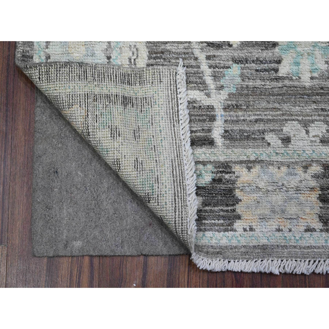 3'3" x 5'0" New Hand Knotted Grey Wool Rectangle Oriental Rug - MOA10289512