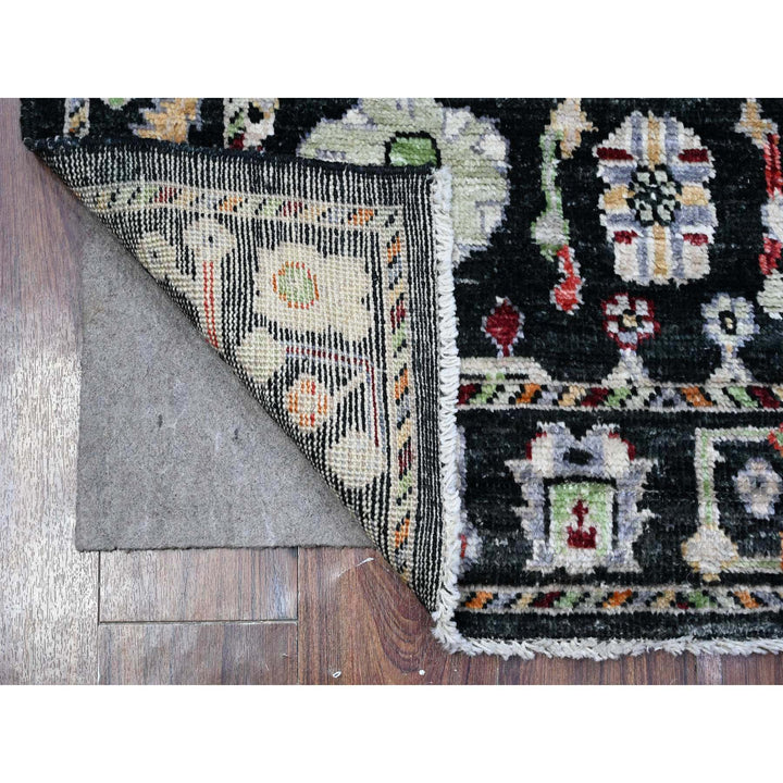 3'3" x 4'10" New Hand Knotted Black Wool Rectangle Oriental Rug - MOA10289516