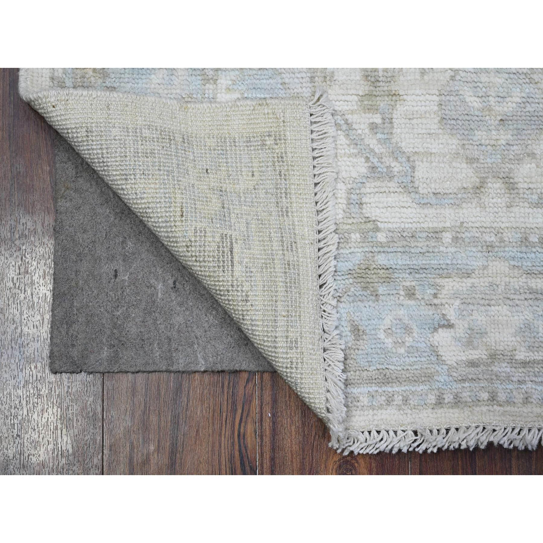 3'2" x 4'10" New Hand Knotted Ivory Wool Rectangle Oriental Rug - MOA10289523