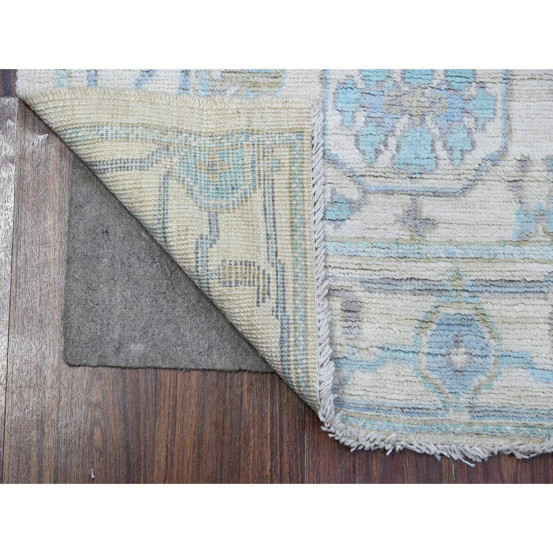 2'7" x 7'11" New Hand Knotted Ivory Wool Runner Oriental Rug - MOA10289534