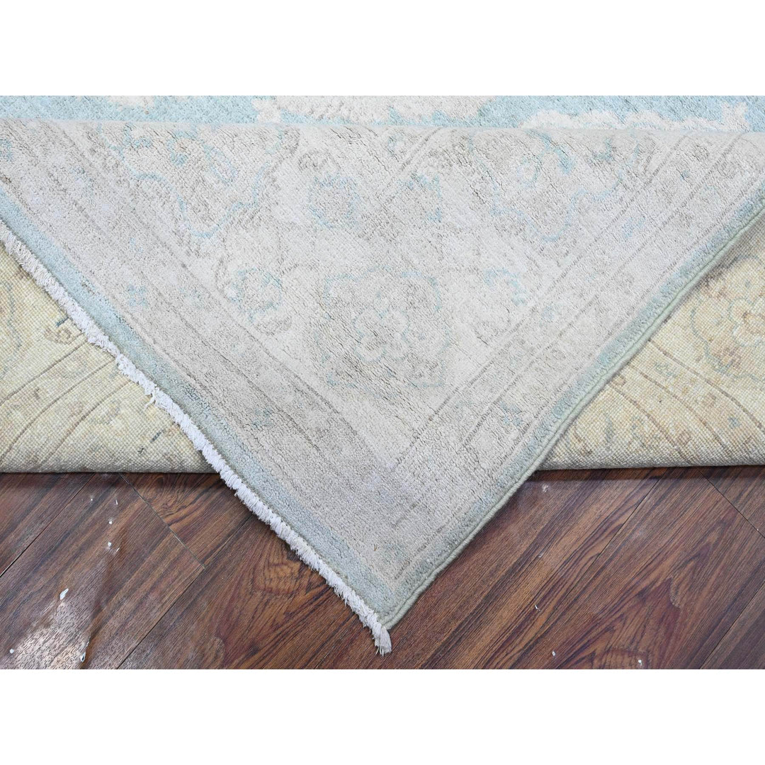 8'0" x 10'4" New Hand Knotted Blue Wool Rectangle Oriental Rug - MOA10289541