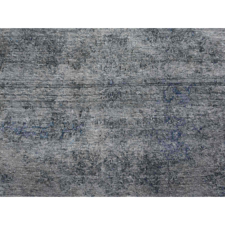 9'10" x 13'0" Vintage Hand Knotted Grey Wool Rectangle Oriental Rug - MOA10289545