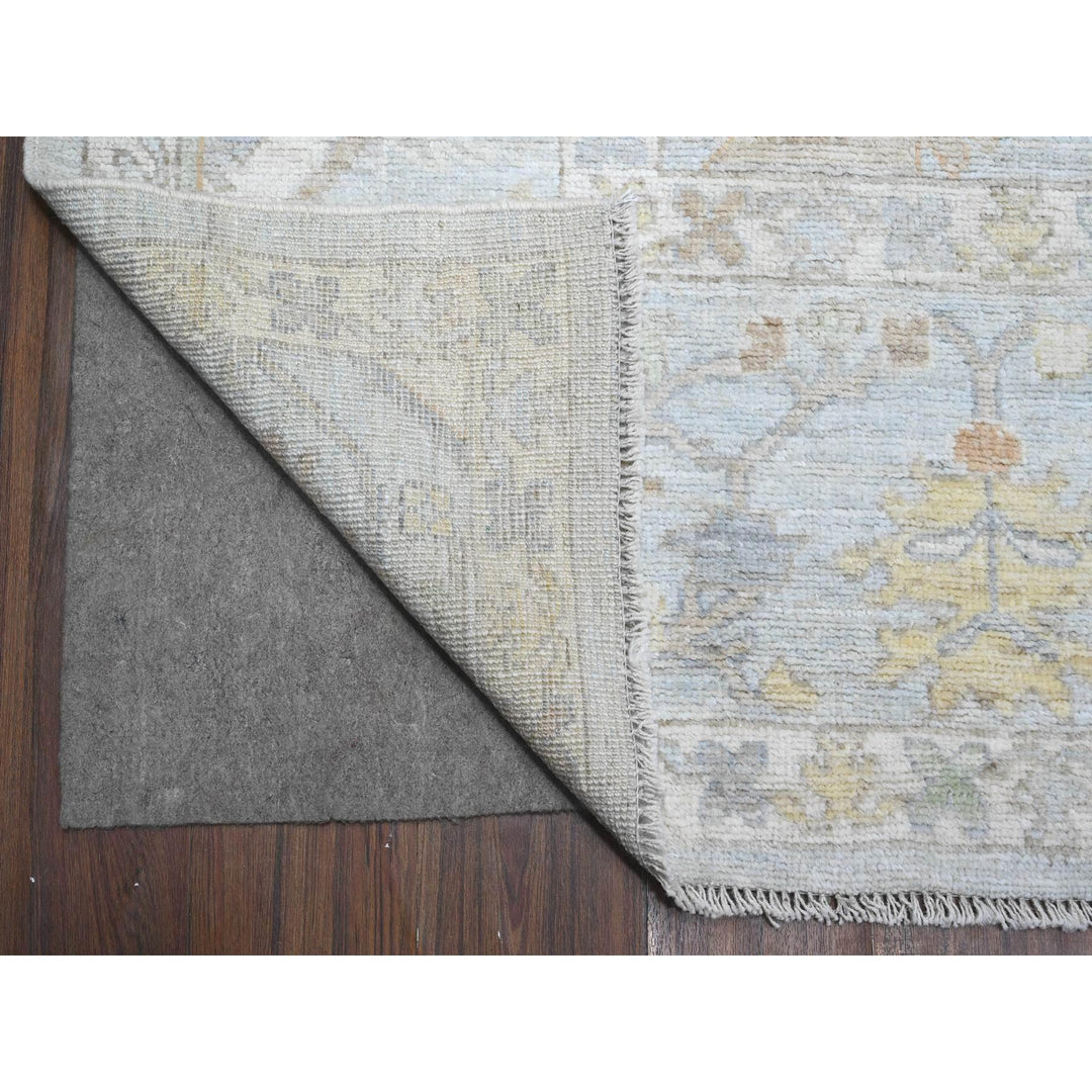 8'10" x 11'6" New Hand Knotted Blue Wool Rectangle Oriental Rug - MOA10289549