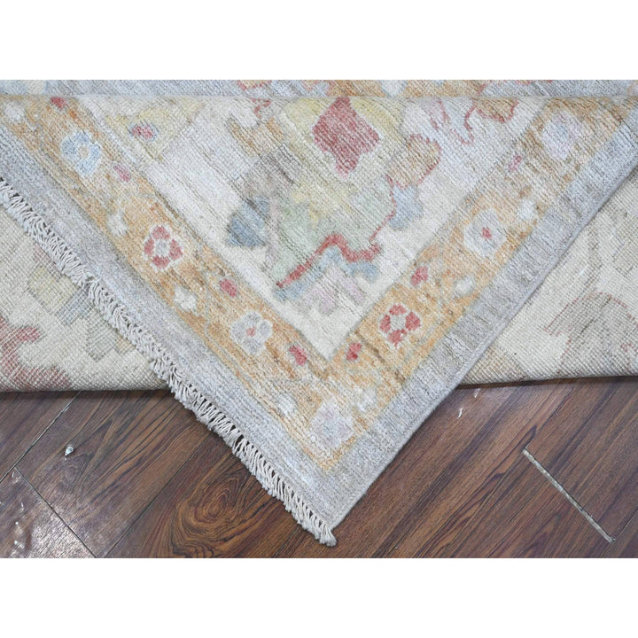 7'11" x 9'10" New Hand Knotted Grey Wool Rectangle Oriental Rug - MOA10289550