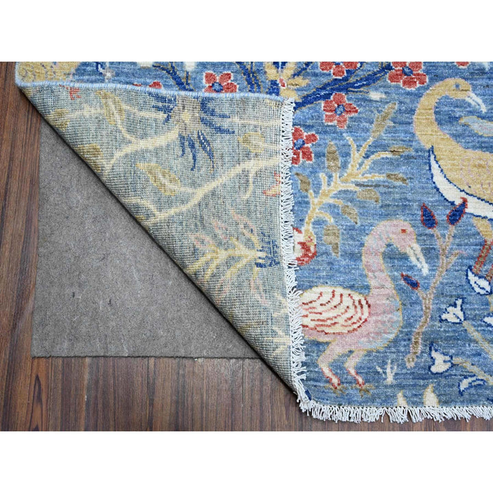 8'1" x 9'11" New Hand Knotted Blue Wool Runner Oriental Rug - MOA10289553