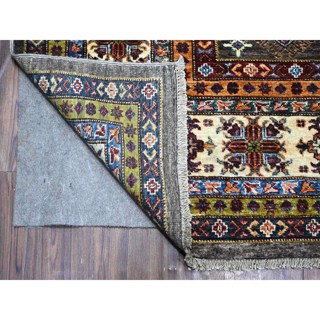 8'10" x 11'11" New Hand Knotted Grey Wool Rectangle Oriental Rug - MOA10289564