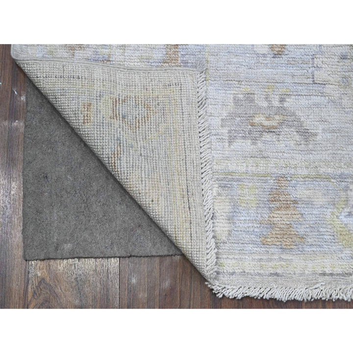 3'11" x 9'6" New Hand Knotted Grey Wool Runner Oriental Rug - MOA10289566