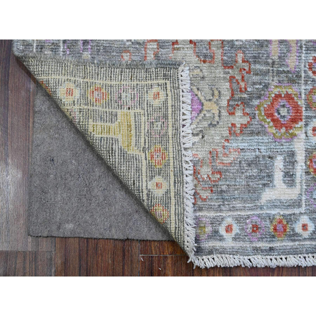 2'1" x 3'4" New Hand Knotted Grey Wool Rectangle Oriental Rug - MOA10289573