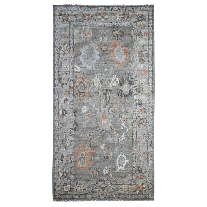 5'11" x 11'4" New Hand Knotted Grey Wool Runner Oriental Rug - MOA10289588