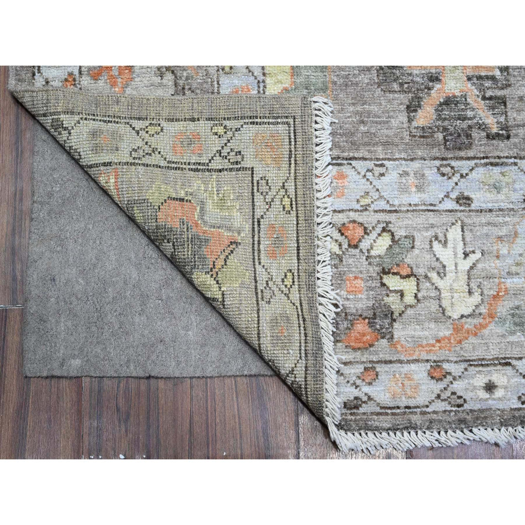 5'11" x 11'4" New Hand Knotted Grey Wool Runner Oriental Rug - MOA10289588