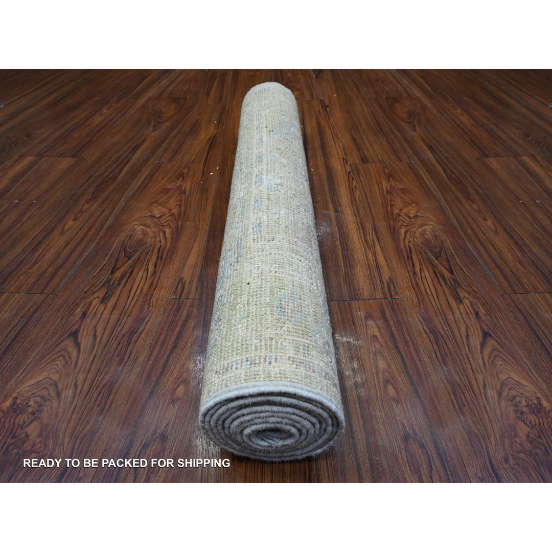 2'10" x 7'10" New Hand Knotted Green Wool Runner Oriental Rug - MOA10289598