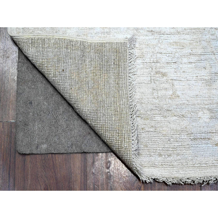 2'8" x 15'5" New Hand Knotted Grey Wool Runner Oriental Rug - MOA10289599