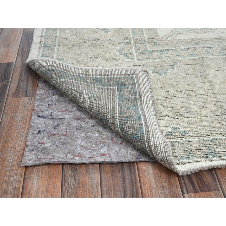 9'2" x 12'0" New Hand Knotted Ivory Wool Rectangle Oriental Rug - MOA102895