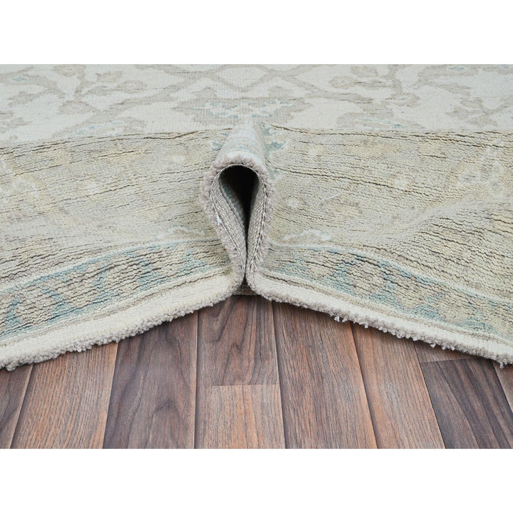 9'2" x 12'0" New Hand Knotted Ivory Wool Rectangle Oriental Rug - MOA102895