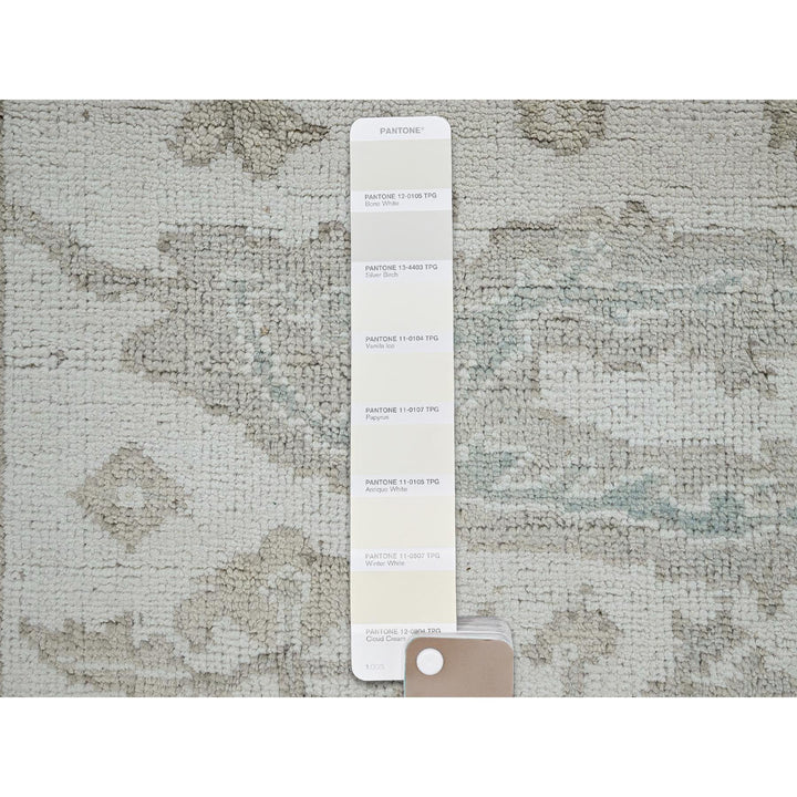 9'2" x 12'0" New Hand Knotted Ivory Wool Rectangle Oriental Rug - MOA102895