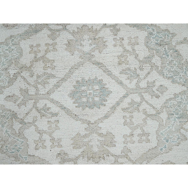 9'2" x 12'0" New Hand Knotted Ivory Wool Rectangle Oriental Rug - MOA102895