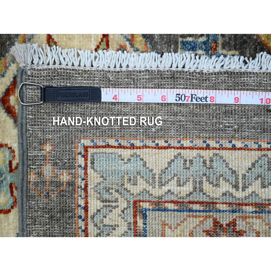 2'7" x 9'6" New Hand Knotted Grey Wool Runner Oriental Rug - MOA10289604