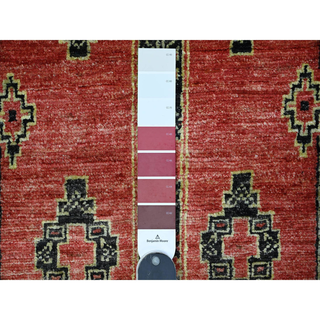 2'7" x 11'2" New Hand Knotted Red Wool Runner Oriental Rug - MOA10289615