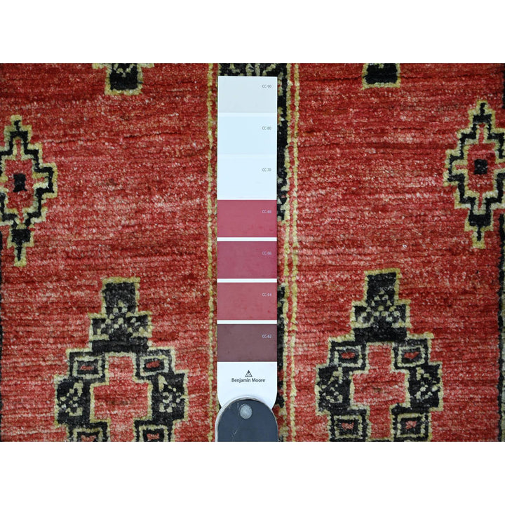 2'7" x 11'2" New Hand Knotted Red Wool Runner Oriental Rug - MOA10289615