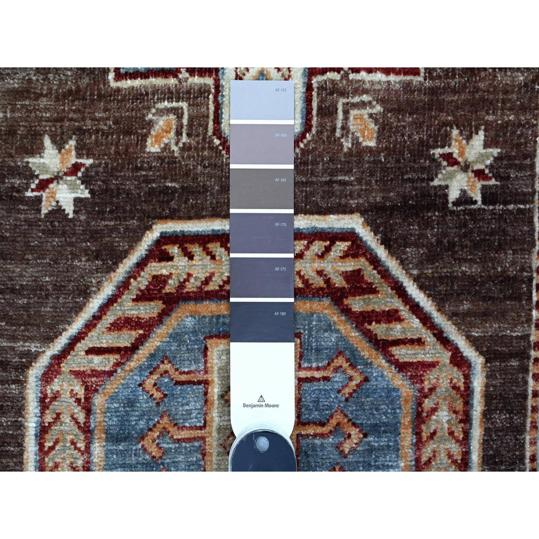 2'6" x 19'5" New Hand Knotted Brown Wool Runner Oriental Rug - MOA10289616