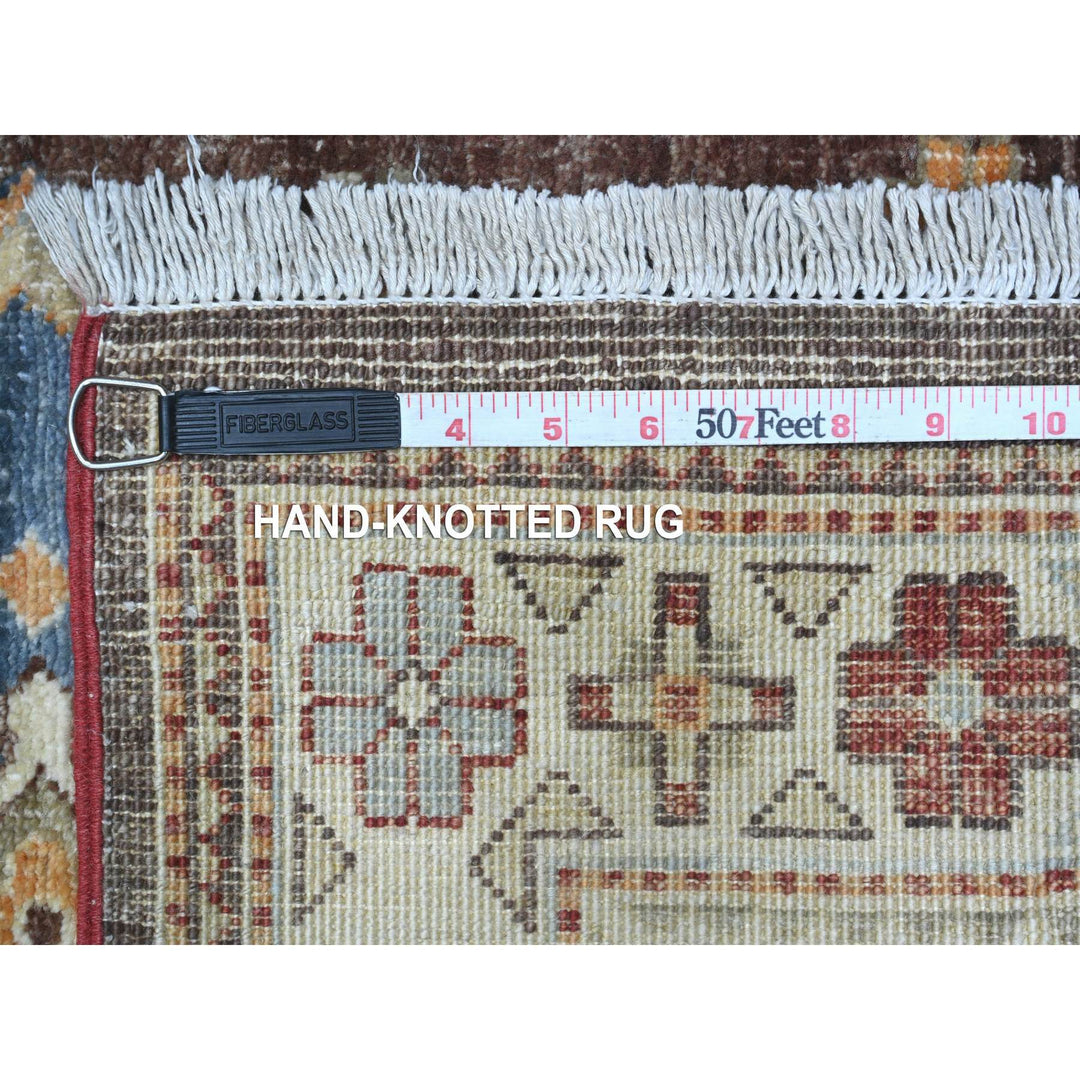 2'8" x 17'4" New Hand Knotted Brown Wool Runner Oriental Rug - MOA10289618