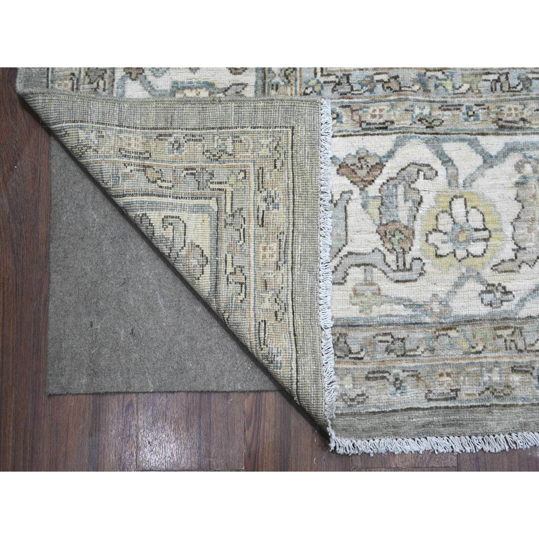 8'3" x 10'5" New Hand Knotted Grey Wool Rectangle Oriental Rug - MOA10289620