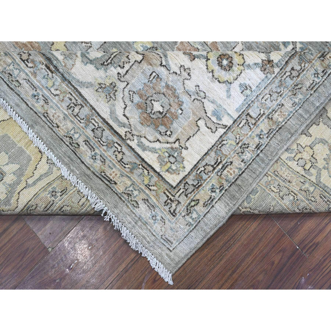 8'3" x 10'5" New Hand Knotted Grey Wool Rectangle Oriental Rug - MOA10289620