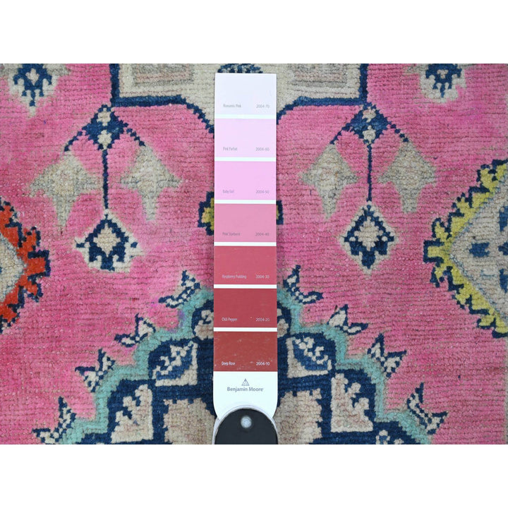 2'7" x 15'6" New Hand Knotted Pink Wool Runner Oriental Rug - MOA10289621