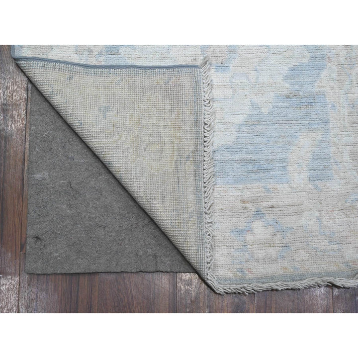 2'7" x 15'3" New Hand Knotted Blue Wool Runner Oriental Rug - MOA10289630