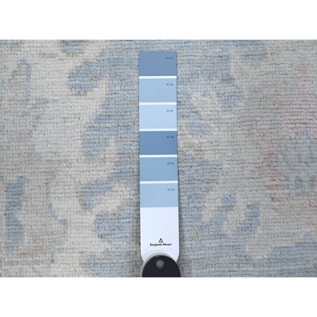 2'7" x 15'3" New Hand Knotted Blue Wool Runner Oriental Rug - MOA10289630