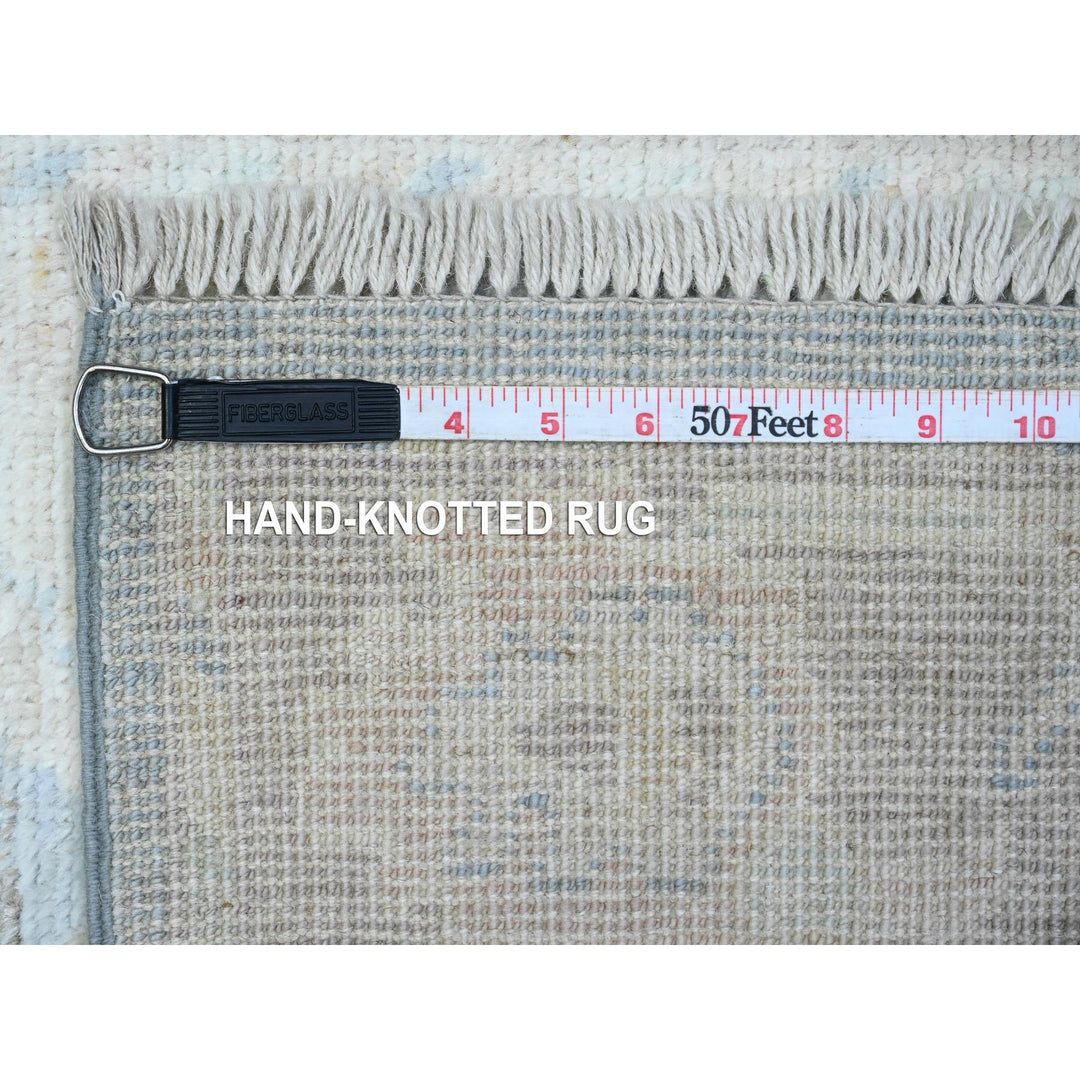 2'7" x 15'3" New Hand Knotted Blue Wool Runner Oriental Rug - MOA10289630