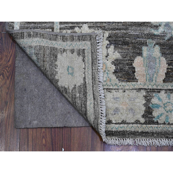 3'0" x 15'7" New Hand Knotted Grey Wool Runner Oriental Rug - MOA10289636