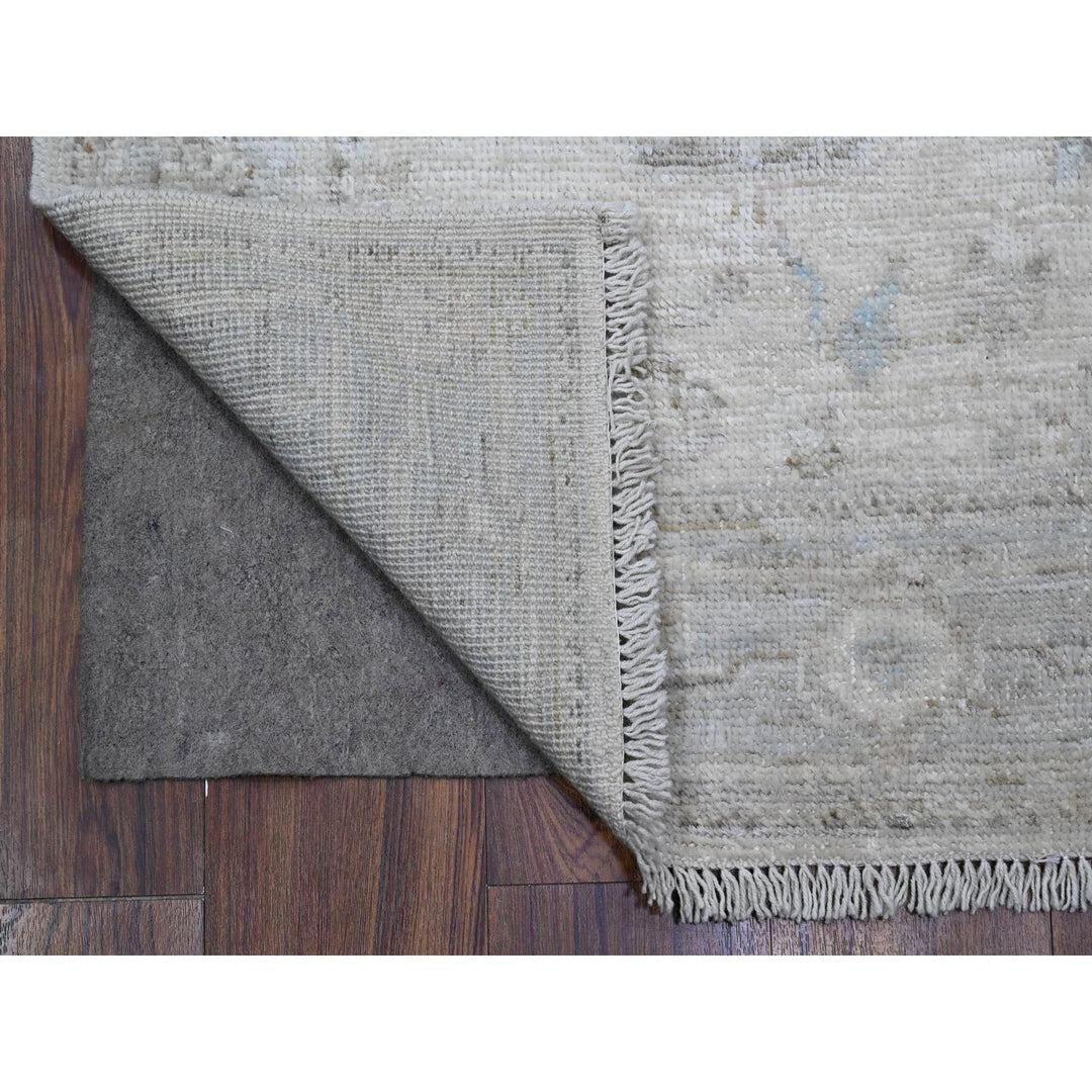 2'9" x 19'0" New Hand Knotted Ivory Wool Runner Oriental Rug - MOA10289637