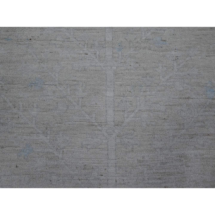 8'1" x 9'7" New Hand Knotted Grey Wool Rectangle Oriental Rug - MOA10289643