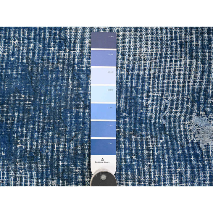9'5" x 12'7" Vintage Hand Knotted Blue Wool Rectangle Oriental Rug - MOA10289654