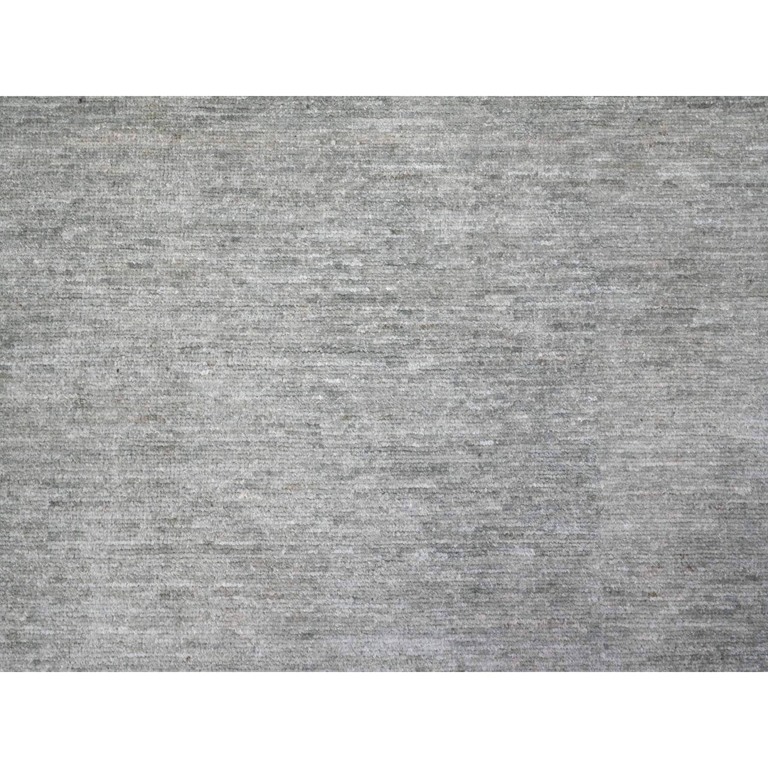 8'8" x 11'9" New Hand Knotted Grey Wool Rectangle Oriental Rug - MOA10289655