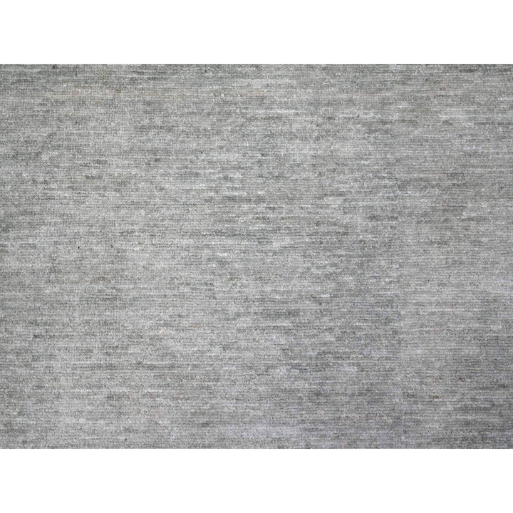 8'8" x 11'9" New Hand Knotted Grey Wool Rectangle Oriental Rug - MOA10289655